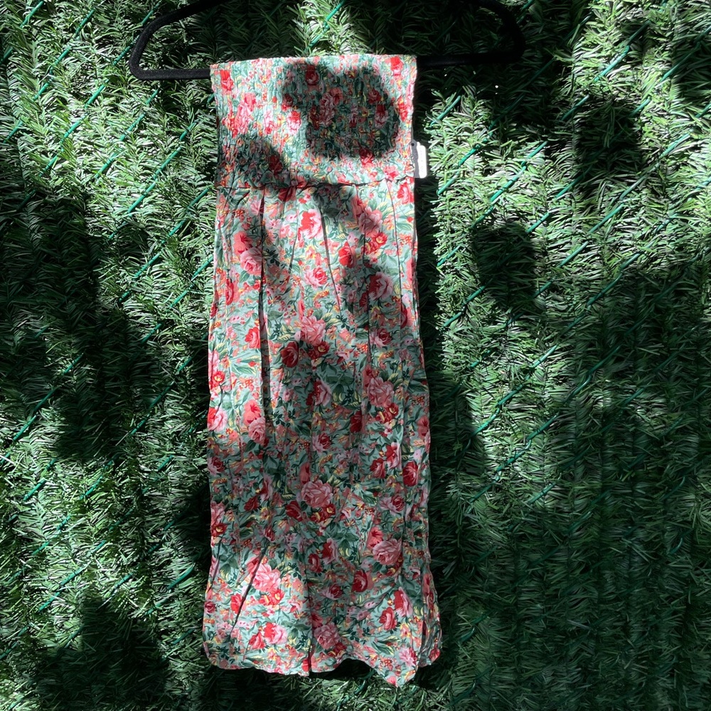 Strapless damask dress